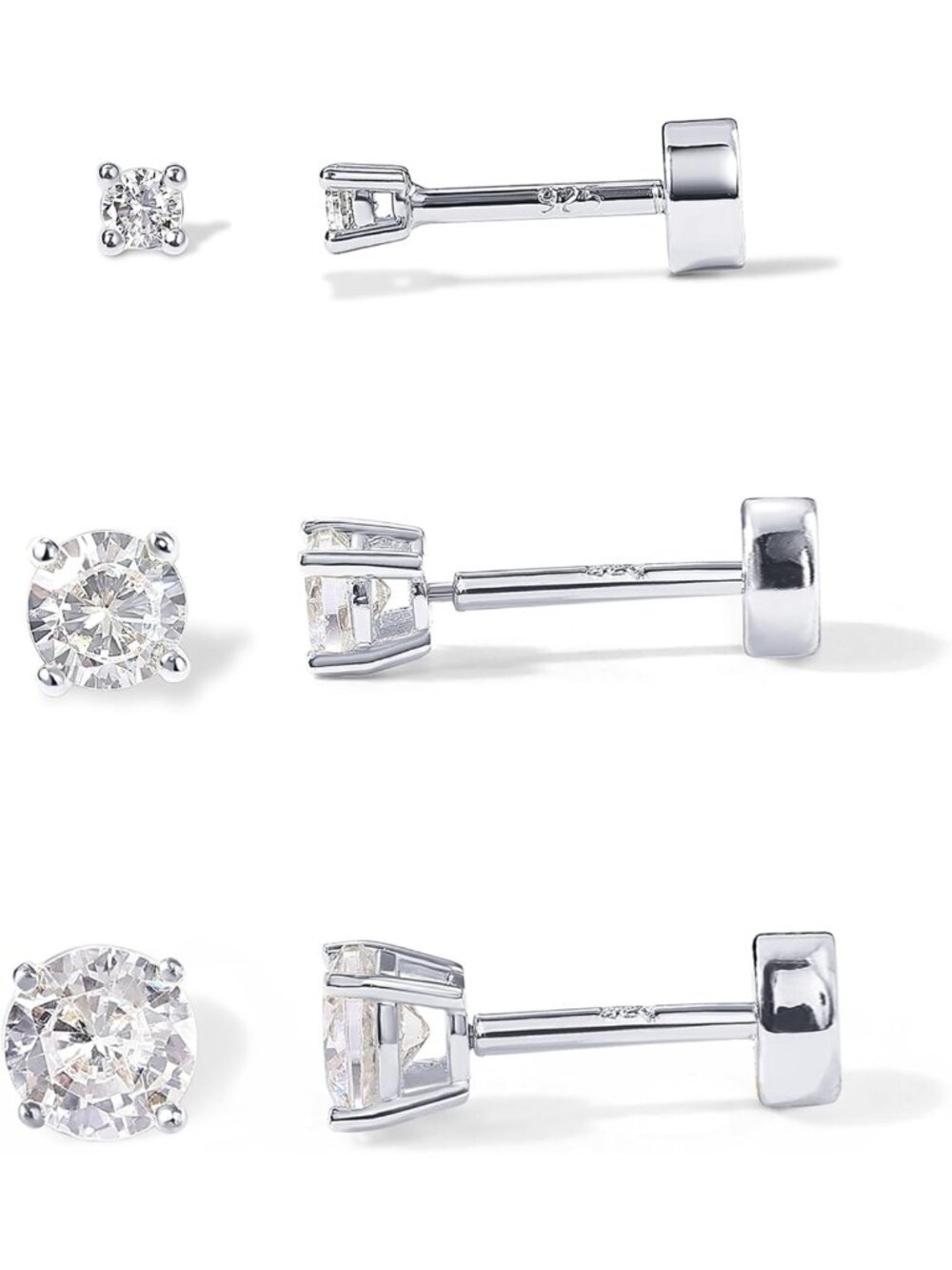 Dainty 14K Gold Plated CZ Stud Earrings for Women - Elegant Flat Back Design